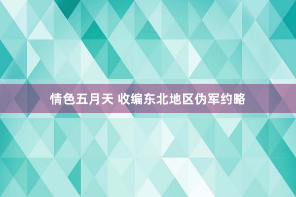 情色五月天 收编东北地区伪军约略